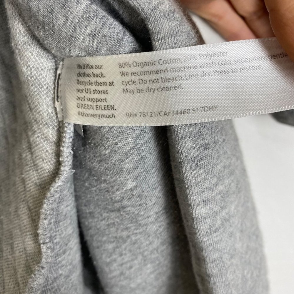 Eileen Fisher One Button Quilted Jacket Cardigan Sweater Grey - Picture 10 of 10